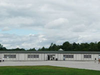 Reconstructed barracks show the living situations